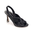 thumbnail image 1 of KENNETH COLE NEW YORK Womens Black Metallic Accents Knotted Stretch Cushioned Blanche Open Toe Flare Slip On Slingback Sandal 7 M, 1 of 4