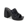 thumbnail image 1 of KENNETH COLE NEW YORK Womens Black Ruched Padded Anika Open Toe Sculpted Heel Slip On Heeled Sandal 6.5, 1 of 1
