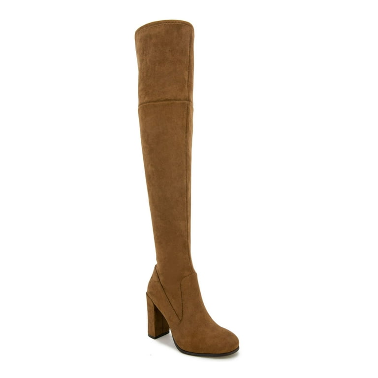 KENNETH COLE NEW YORK Womens Brown Inside Half Zip Justin Round Toe Block Heel Dress Boots 9.5 M Walmart