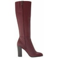 thumbnail image 1 of KENNETH COLE NEW YORK Womens Burgundy Stretch Gore Justin Round Toe Block Heel Zip-Up Leather Dress Riding Boot 9 M, 1 of 4
