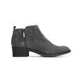 thumbnail image 1 of KENNETH COLE NEW YORK Womens Gray Padded Dara Almond Toe Block Heel Leather Booties 8.5 M, 1 of 4