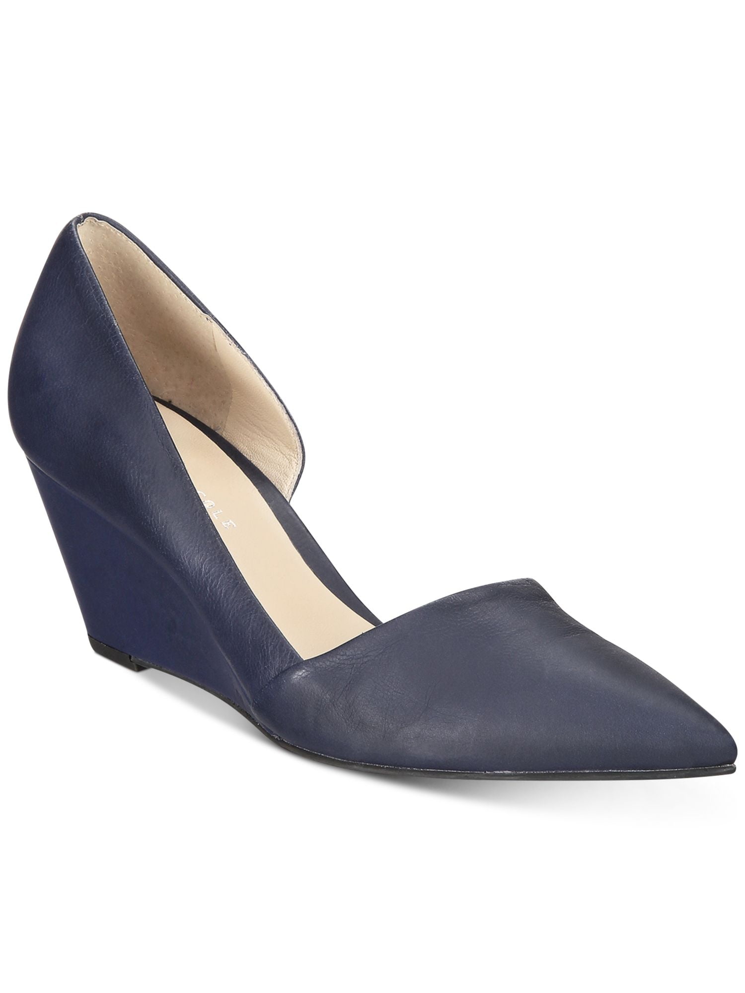 Navy wedge pumps sale