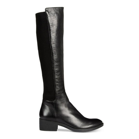KENNETH COLE Womens Black Comfort Stretch Levon Round Toe Block Heel Zip-Up Riding Boot 5 M