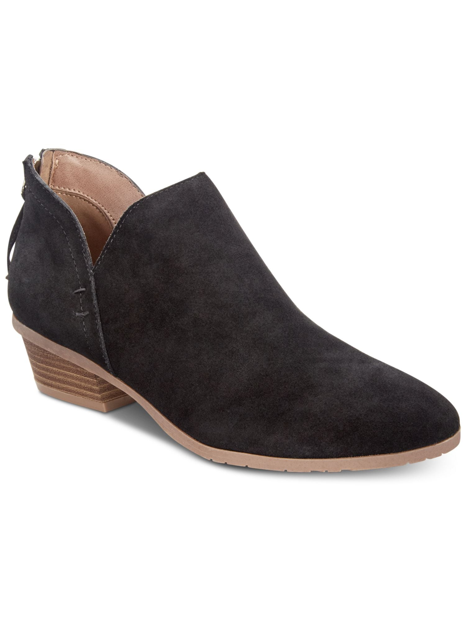 KENNETH COLE Womens Black Notched At Sides Padded Tasseled Side Way Almond Toe Stacked Heel Zip Up Leather Dress Booties 5.5 M Walmart