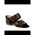 thumbnail image 1 of KENNETH COLE Womens Brown Snake Embossed Comfort Padded Maisie Square Toe Block Heel Slip On Dress Heeled Mules Shoes 6.5 M, 1 of 3
