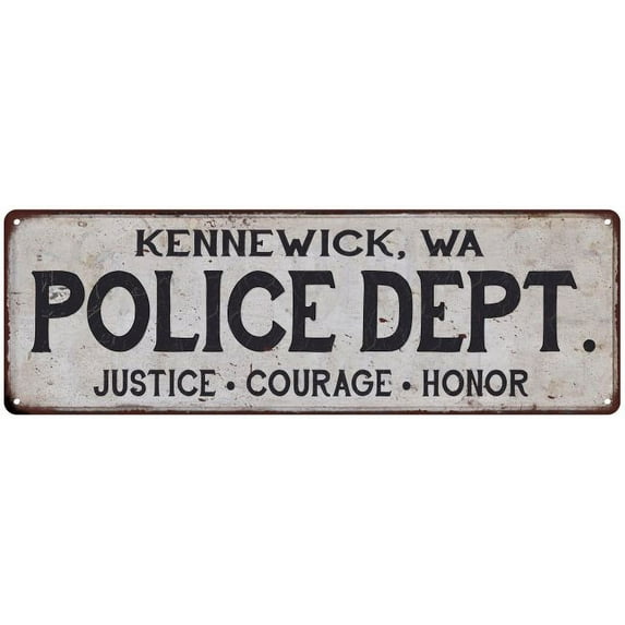KENNEWICK, WA POLICE DEPT. Home Decor Metal Sign Gift 6x18 106180012418