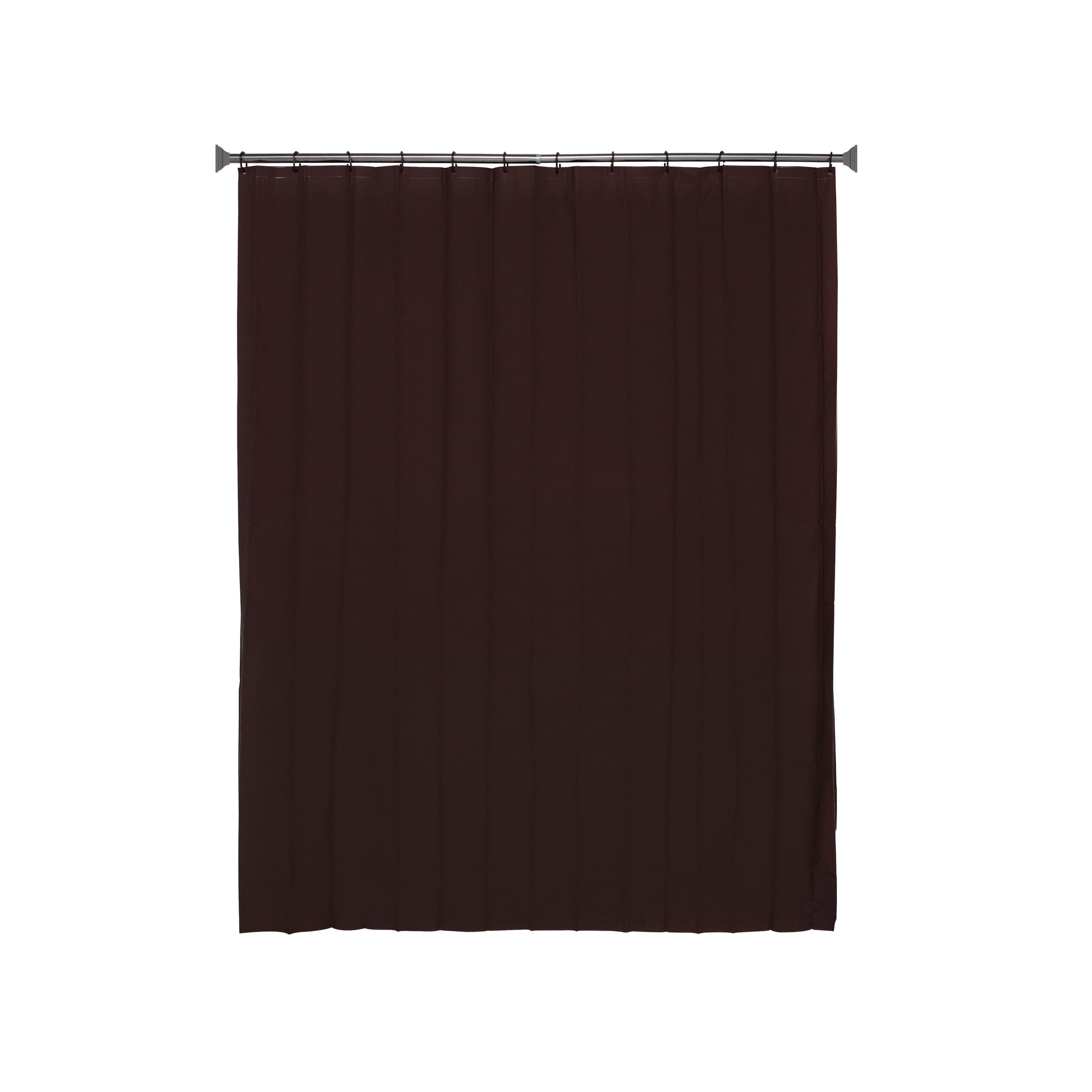Chocolate PEVA Shower Curtain Liner with C-Ring Set, 70" x 72"