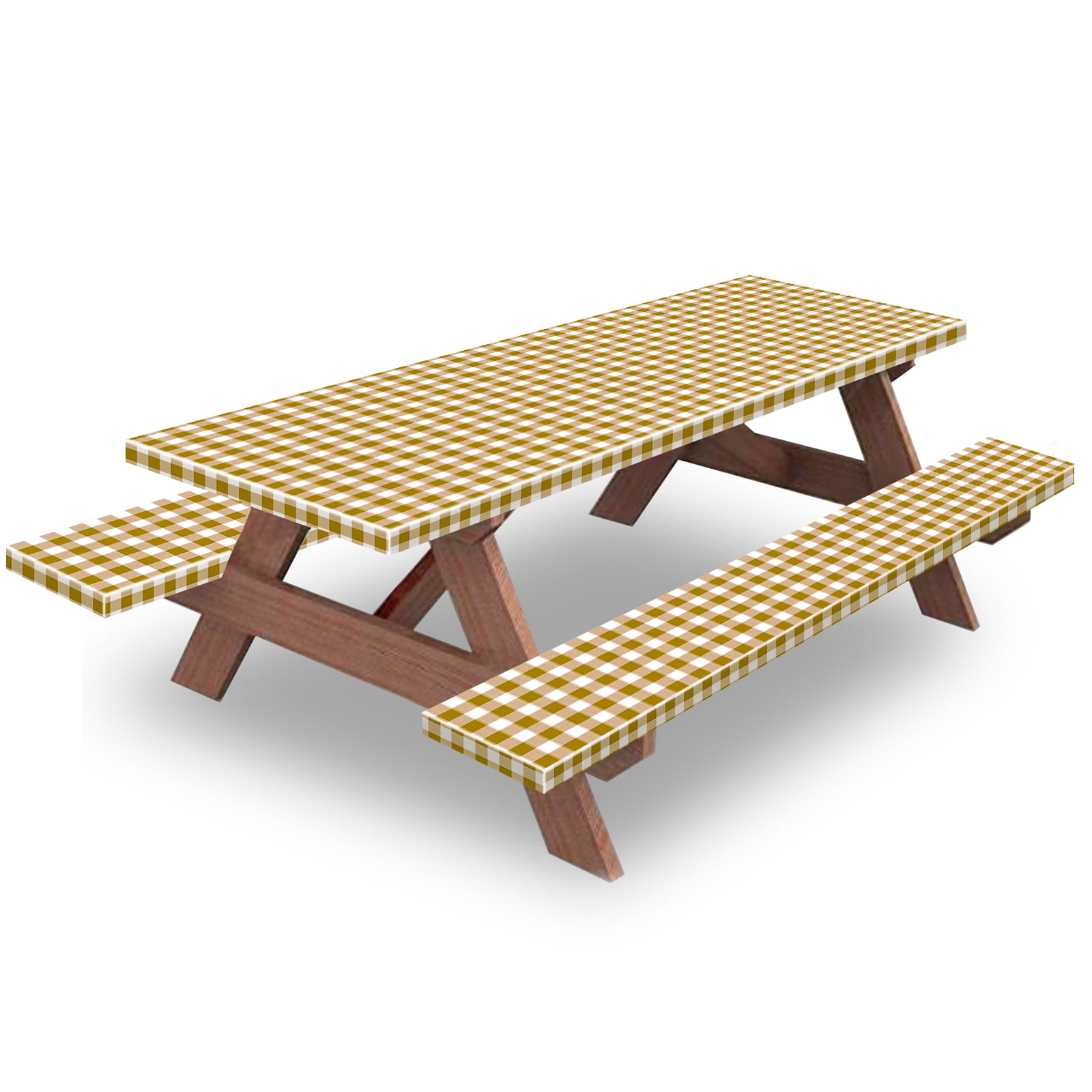 KENOBE 6ft Picnic Table and Bench Fitted Cover, 72"x30" Flannel Backing Elastic Edge Waterproof ...
