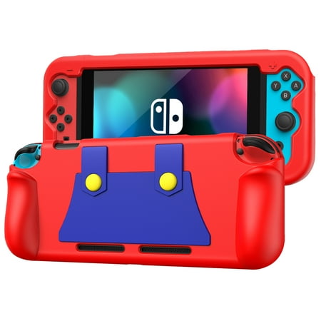 KENOBE Silicone Case Compatible with Nintendo Switch 2017, Soft Lightweight Ergonomic Grip Cover,Red