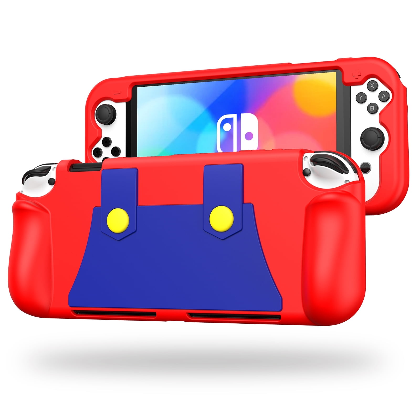 KENOBEE Silicone Case Compatible with Nintendo Switch OLED Model 2021, Soft Lightweight Ergonomic Grip Protective Cover with Shock-Absorption and Anti-Scratch D
