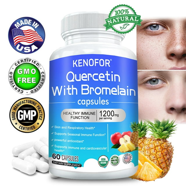 KENOFOR Quercetin & Bromelain Capsules 1200 MG, Powerful Antioxidants