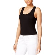KENSIE Womens Black Lace-up Back Sleeveless Scoop Neck Top Size M