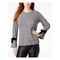 thumbnail image 1 of KENSIE $69 Womens New 1113 Gray Heather Jewel Neck Long Sleeve Top XS B+B, 1 of 3