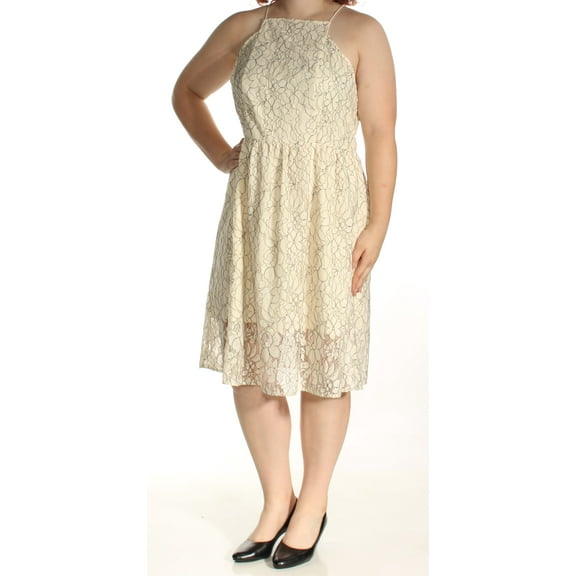 KENSIE $89 Womens New 1446 Ivory Lace Sleeveless Fit   Flare Dress XL B B