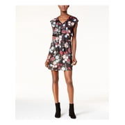 KENSIE $89 Womens New 1631 Pink Floral Layered Banded Waist Line Dress M B+B