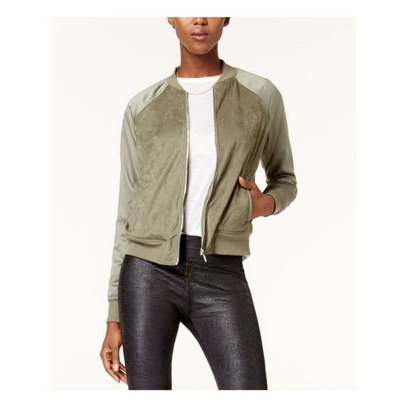 KENSIE Green Velvet Bomber Jacket Size: XL