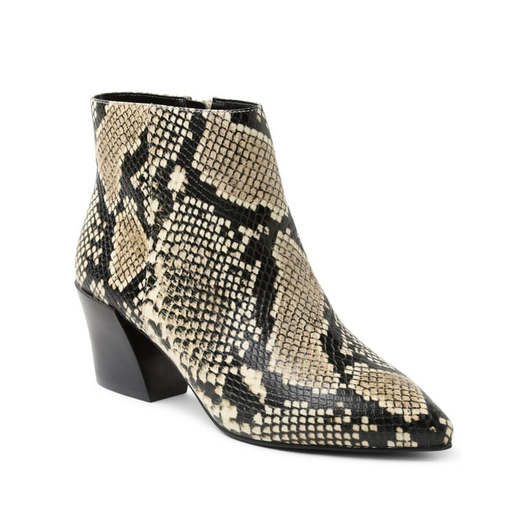 KENSIE Womens Beige Snake Print Angled Heel Comfort Leticia