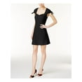 thumbnail image 1 of KENSIE Womens Black Cap Sleeve Queen Anne Neckline Above The Knee Cocktail Dress M, 1 of 4