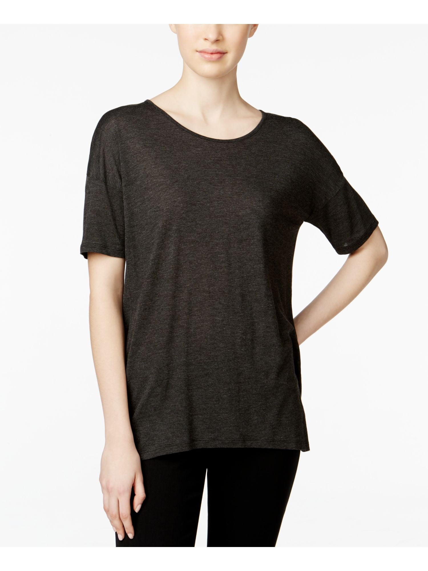 Women's Elise Sheer Half Neck Shirt BLACK