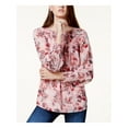 thumbnail image 1 of KENSIE Womens Pink Floral Crew Neck Long Sleeve Blouse Top S, 1 of 4
