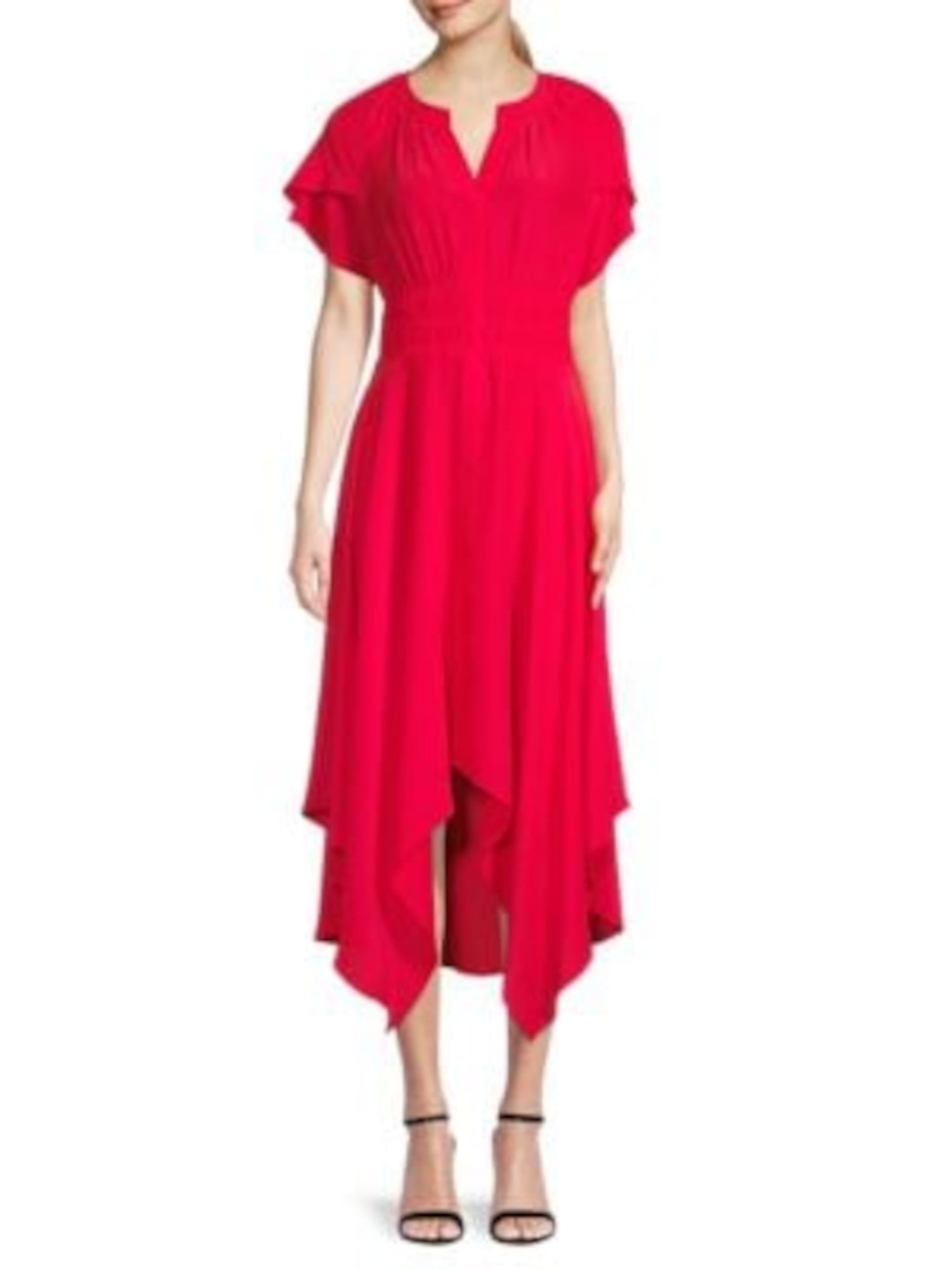 Flutter Sleeve Dress Kensie Women's Flutter Sleeve Faux Wrap Midi Dress - Short Sleeve Stretchy Casual Dress Midi Dress For Women Flutter Sleeve Dress Kensie Women's Flutter Sleeve Faux Wrap Midi Dress - Short Sleeve Stretchy Casual Dress Midi Dress For Women