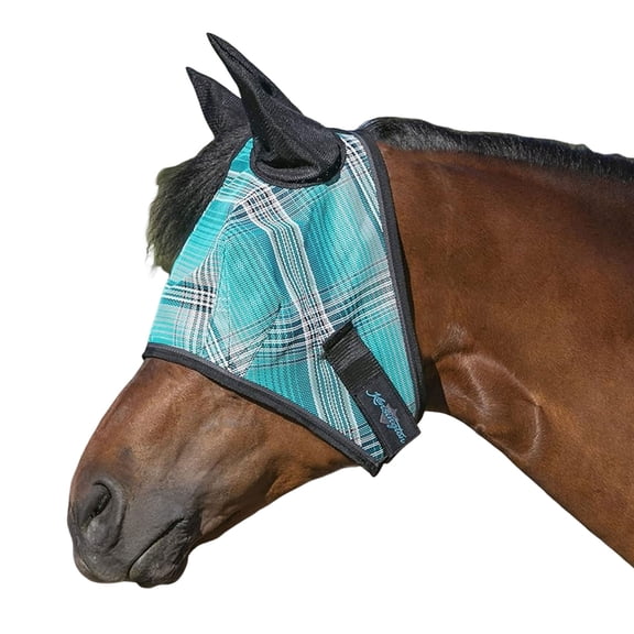 KENSINGTON PROTECTIVE PRODUCTS Atlantis Fly Mask with Web Trim, Soft Mesh Ears and Forelock Opening, Large