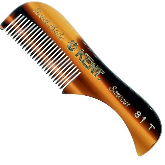 KENT A 81T X-Small Men's Beard Mustache Pocket Comb, Fine Toothed for Facial Hair Grooming and Styling. Hand-Made of Quality Cellulose Acetate, Saw-cut Hand Polished. Made in England