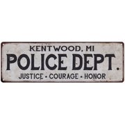 KENTWOOD, MI POLICE DEPT. Home Decor Metal Sign Gift 6x18 206180012736