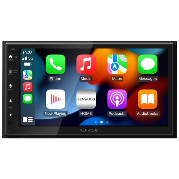 KENWOOD DMX400S 6.8" Double DIN Car Stereo – Apple CarPlay & Android Auto Touchscreen Receiver with Bluetooth, Backup Camera Input, and Shallow Mount Design