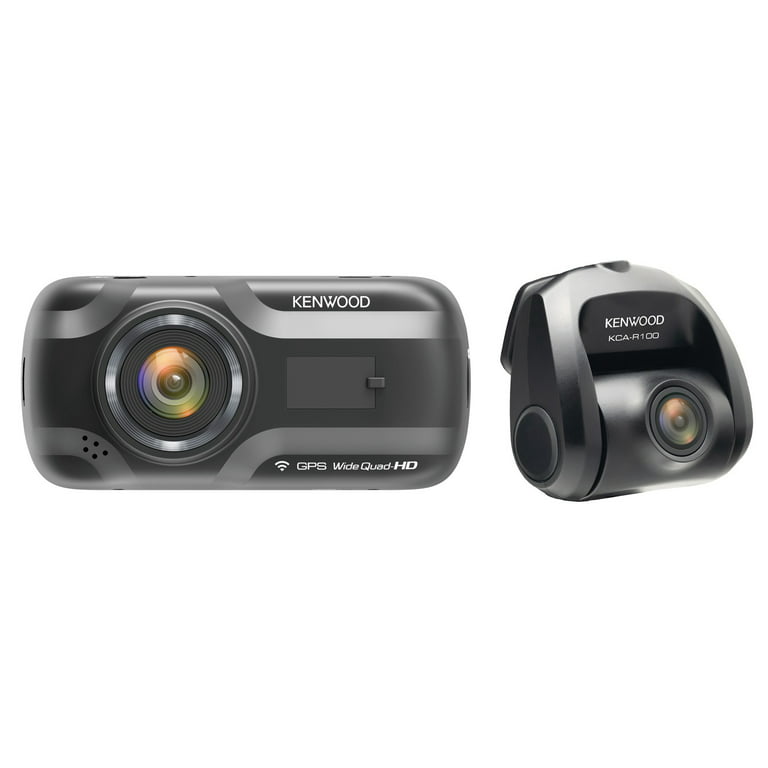 HD and Dual-Camera Drive Wide-Quad KENWOOD 3-Inch with LCD, Recorder GPS DRV-A501WDP Wi-Fi,