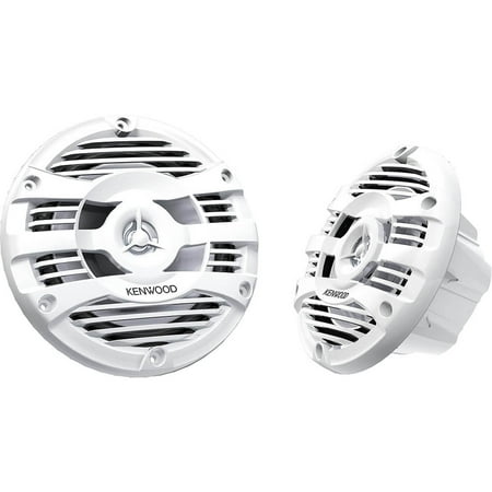 KENWOOD KFC-1653MRW 6.5-In. 150-Watt-Max 2-Way Marine Speakers, White, 2 Pack