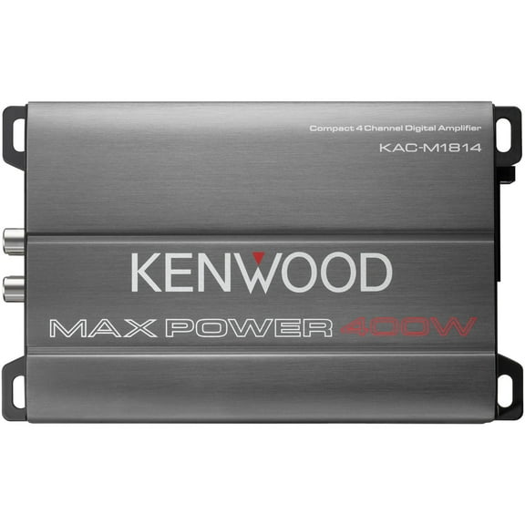 KENWOOD MaxPower Series 400W 4-Channel Compact Marine/Powersports/Automotive Class D Amp, KAC-M1814