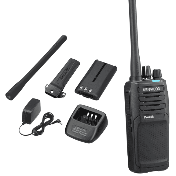 KENWOOD ProTalk NX-P1202AVK Business Radio - 2W VHF, Analog to Digital Upgradable to NXDN/DMR Digital, 64 Channels, 19.5 Hr Battery, IP55, MIL-STD 810, Construction & Warehouse