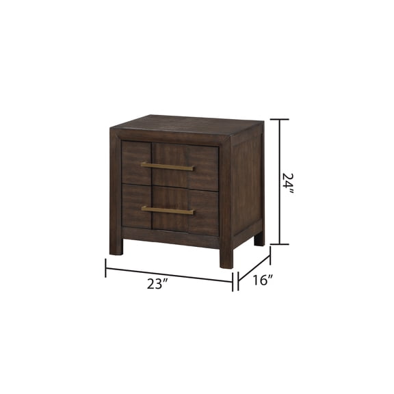 KENZO Modern Style Queen 4PC Storage Bedroom Set Made with Wood, LED Headboard, Bluetooth Speakers & USB Ports - Walnut(NJ INVENTORY)