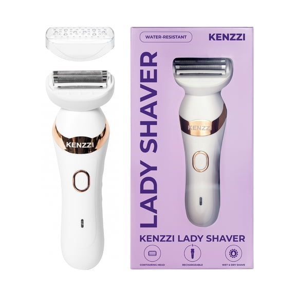 KENZZI Lady Shaver Rechargeable Electric Shaver for Women, Wet & Dry Use, Water-Resistant, Contouring Head