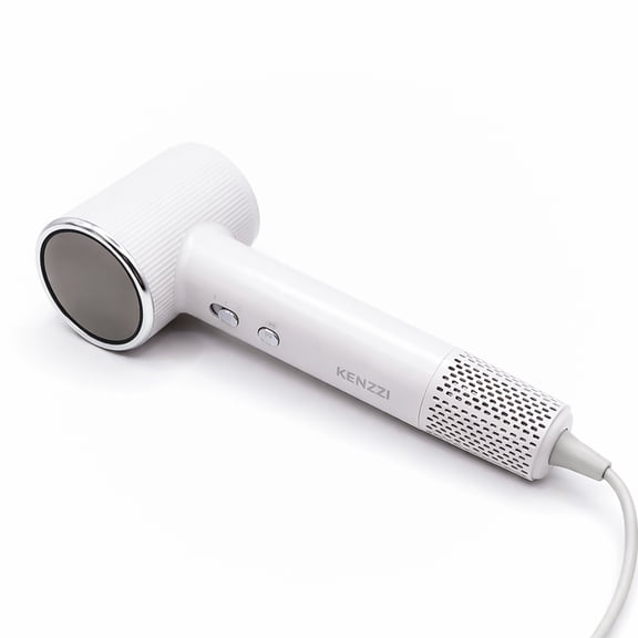 KENZZI Salon Pro+ Ionic Hair Dryer 110,000 RPM Brushless Motor LED Display, White
