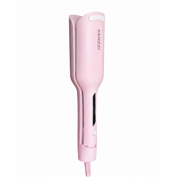 KENZZI Wave Styler 2-Barrel Hair Waver, 1.25 in, 6 Heat Settings, Pink