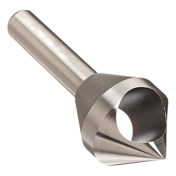 KEO 53513 Cobalt Steel Single-End Countersink, Uncoated (Bright) Finish, 82 Degree Point Angle, Round Shank, 3/8" Shank Diameter, 5/8" Body Diameter