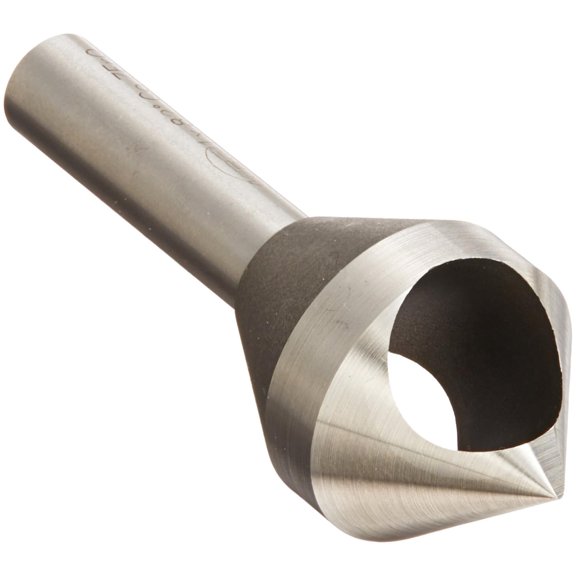 KEO 53515 Cobalt Steel Single-End Countersink, Uncoated (Bright) Finish, 82 Degree Point Angle, Round Shank, 3/8" Shank Diameter, 1" Body Diameter