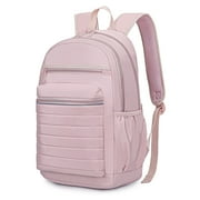 KEOFID Ladies' lightweight travel backpack, ladies' work bag handbag, anti-theft ladies' backpack, leisure college backpack (light pink）