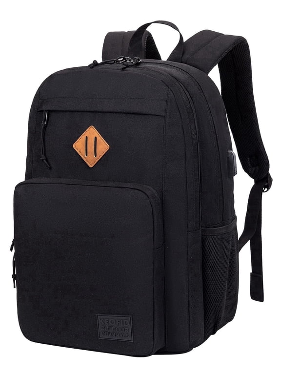Laptop Water-Resistant Luggage Strap Adjustable Polyester Backpack, Black
