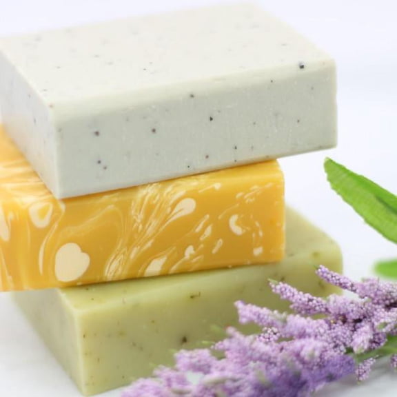 KEOMI NATURALS - Organic Handmade Soap Gift Set  - 3 Full Size Bars - Comes Boxed, Gift Wrapped in Cellophane w/ Satin Bow & Spring Floral Embellishment (GS 1)