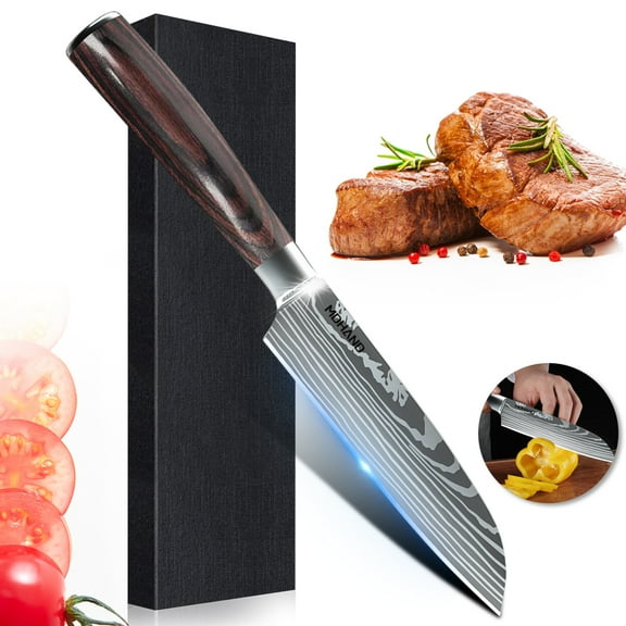 KEPEAK 5" Sharp Meat Cleaver and Vegetable Kitchen Knife, High Carbon Stainless Steel, Multipurpose Chef Knife for Home and Kitchen with Ergonomic Handle
