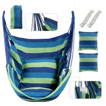 KEPEAK Hammock Chair Swing Portable Cotton Camping Hanging Seat for Outdoor Indoor Support 330 lbs (Blue)