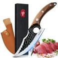 thumbnail image 1 of KEPEAK Kitchen Chef Knife Viking Knife with Sheath Japanese Forged Japan Knives Boning Knife Multipurpose Meat Knives Outdoor Camping BBQ Knife with Gift Box, 1 of 4