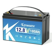 KEPWORTH 12.8V 180Ah LiFePO4 Battery, Rechargeable Deep Cycles Lithium Batteries with 100A BMS, Perfect for RV, Solar, Marine
