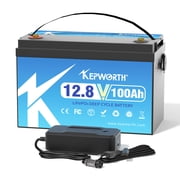 KEPWORTH 12V LiFePO4 Battery 100Ah, Lithium Batteries with 100A BMS, Rechargeable Deep Cycle, widely Used for Marine, Camper, RV, Solar Power, Household Appliances etc