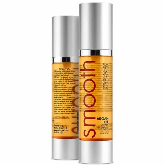 KERAGEN - Nourishing Hair Serum for Dry Damaged Hair - Argan Oil for Hair Treatment - Brilliant Shine, Heat Protection with Paraben, Phthalate and Sulfate Free Formula (1.7 Oz)