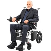 KERDOM Electric Wheelchair for Adults, 20+ Miles Long Range Foldable Electric Wheelchairs350LBS, Lightweight All Terrain Motorized Wheelchair, Portable Design, Orange