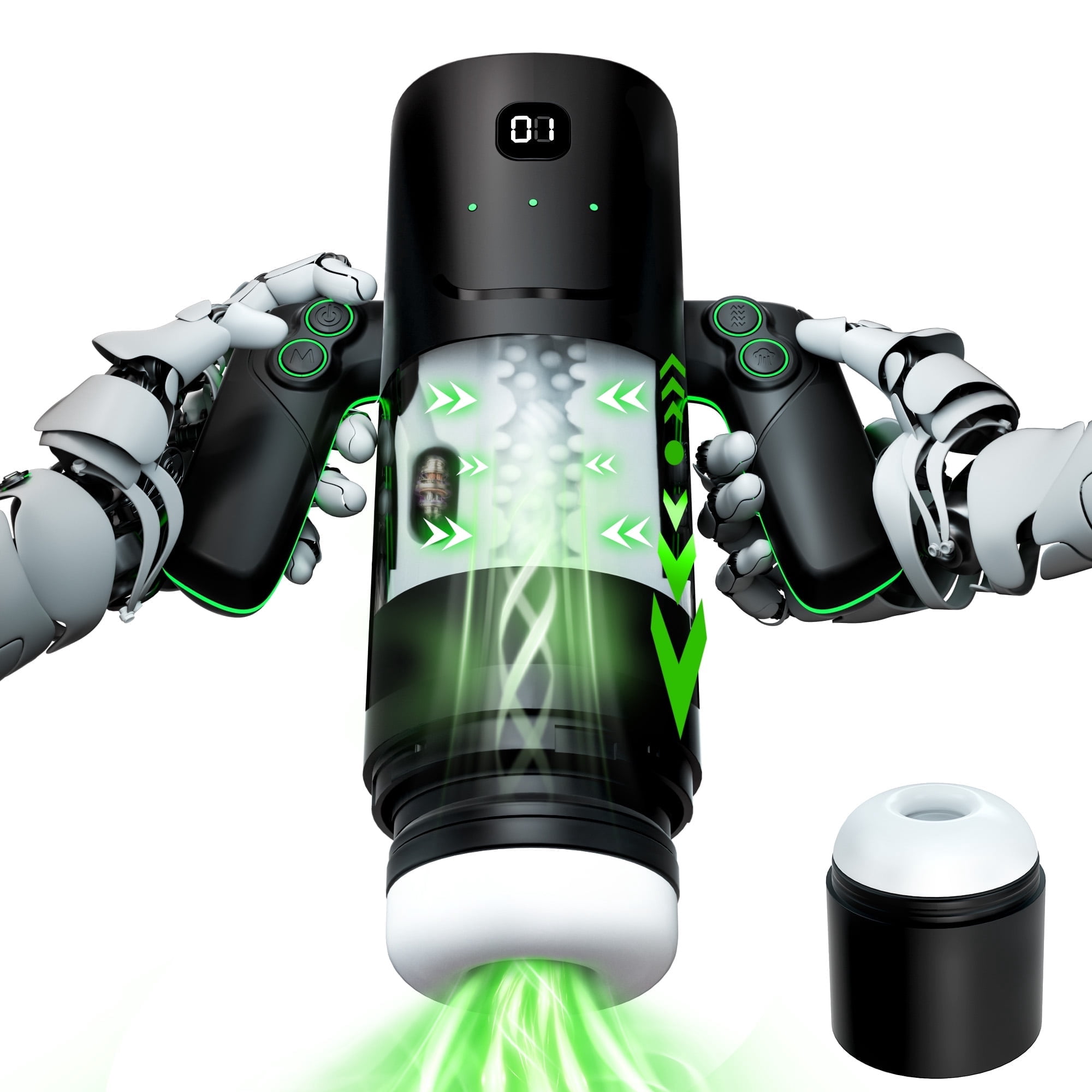 KERERO 3 in 1 Sex Toys for Men Male Masturbator with 5 Suction,Thrusting &  10 Vibration Modes, Male Adult Toys with LED Display,Hands-Free Male Sex Toy,  Automatic Male Stoker for Men -